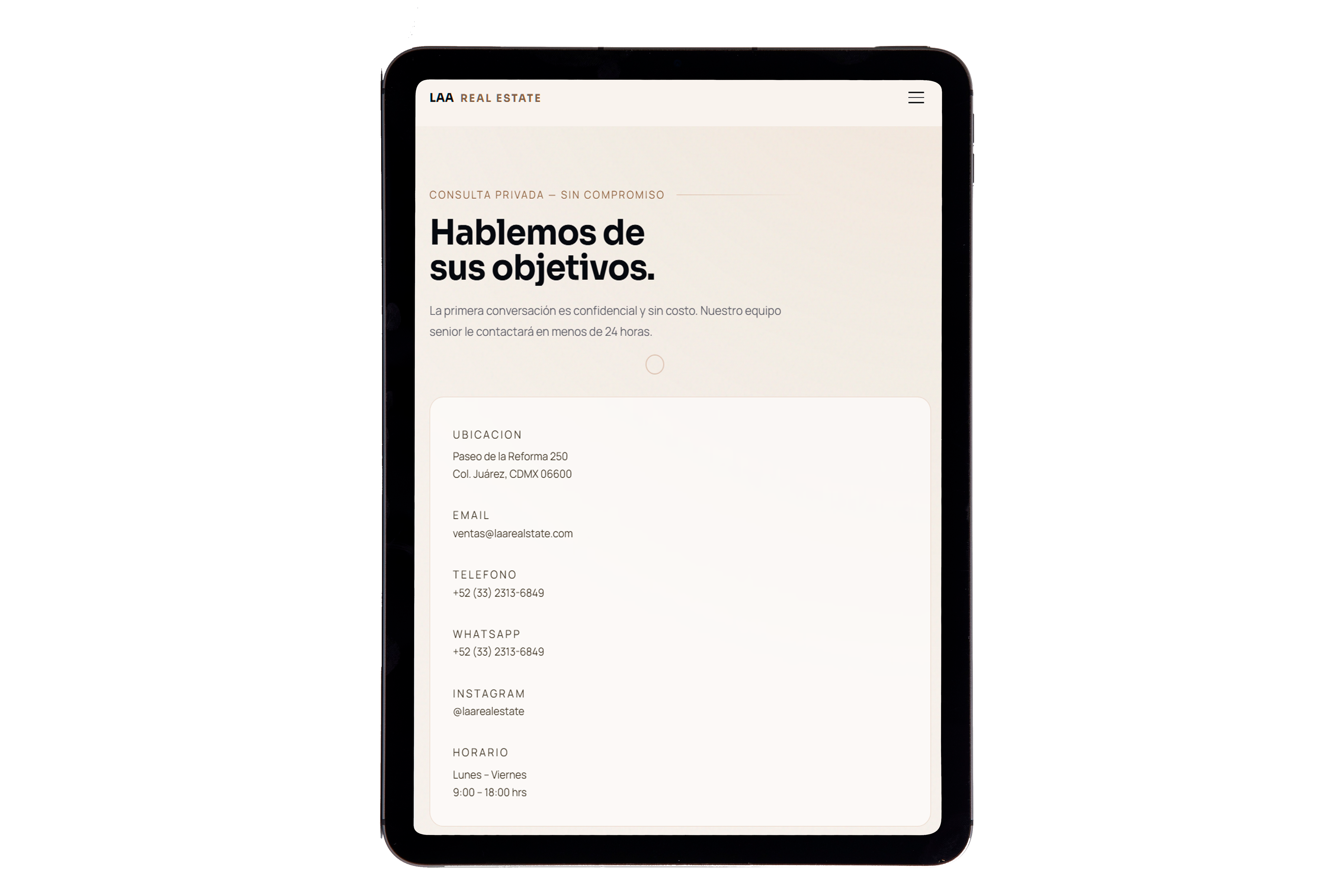 LAA Real Estate — Tablet